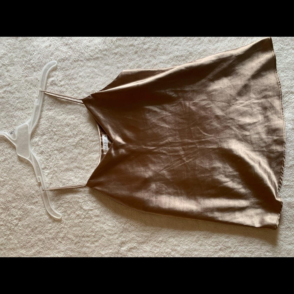 Bronze silk tank top